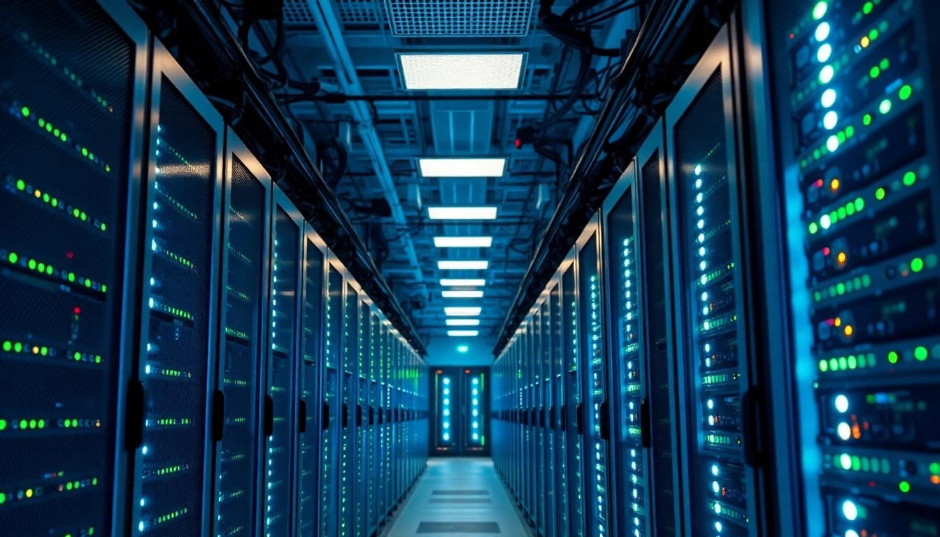 Top cloud mining data center with advanced mining rigs and LED lighting