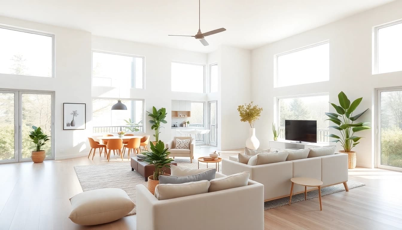 Experience Seamless Living in a bright modern home with open spaces and serene vibes.