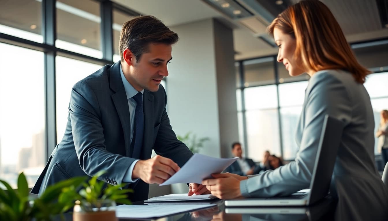 Engaging discussion on tax planning and wealth management between a client and financial advisor.