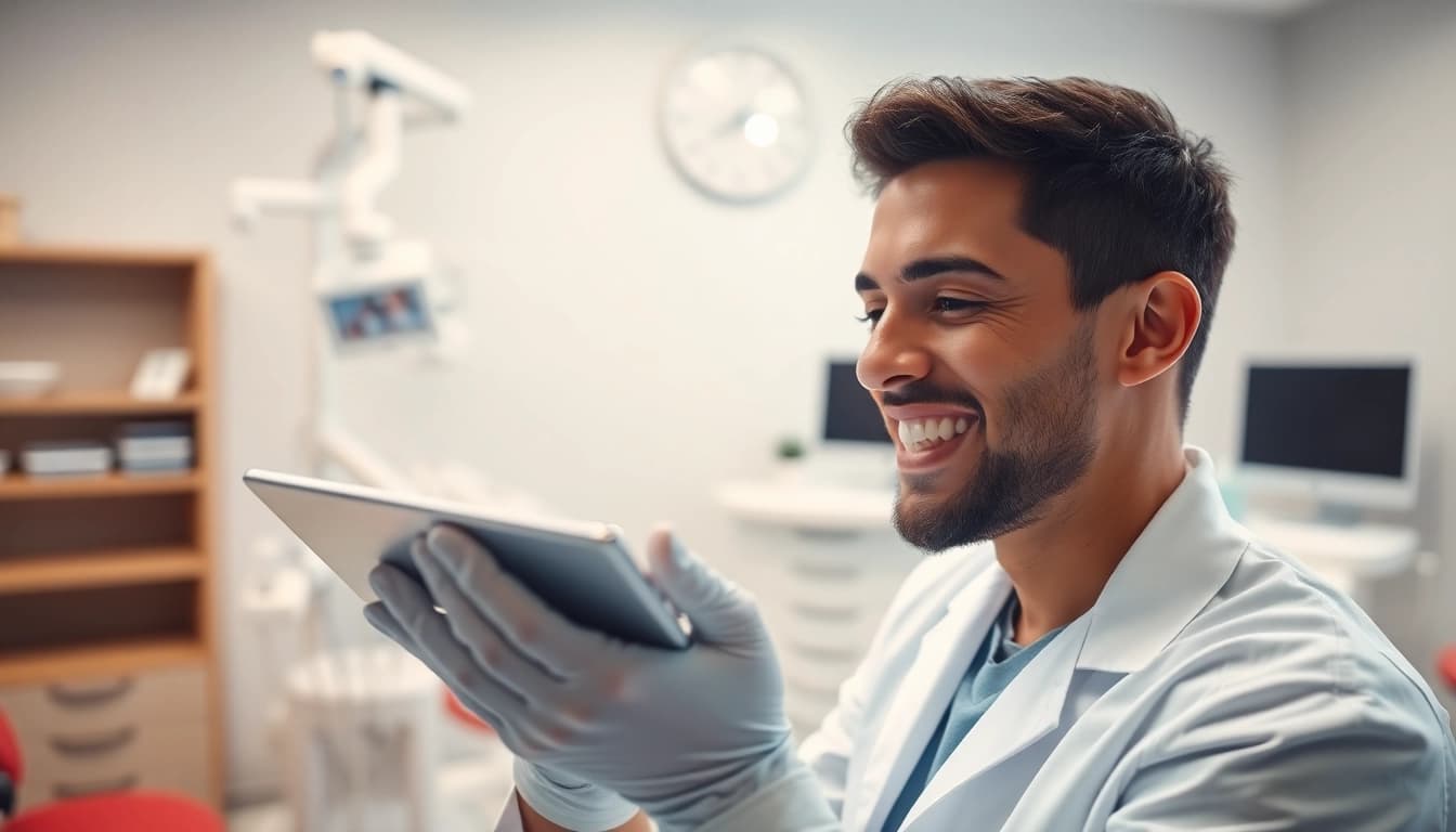 North Edmonton orthodontist assisting a patient with smile enhancement consultation.