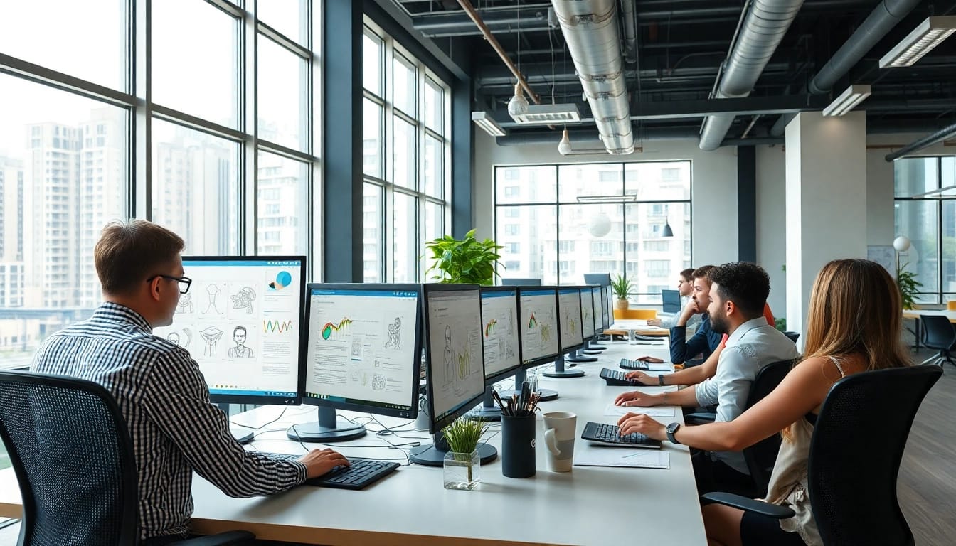 Hüsig Webdesign Marketing erstellt innovative Designs in einem inspirierenden Büro.