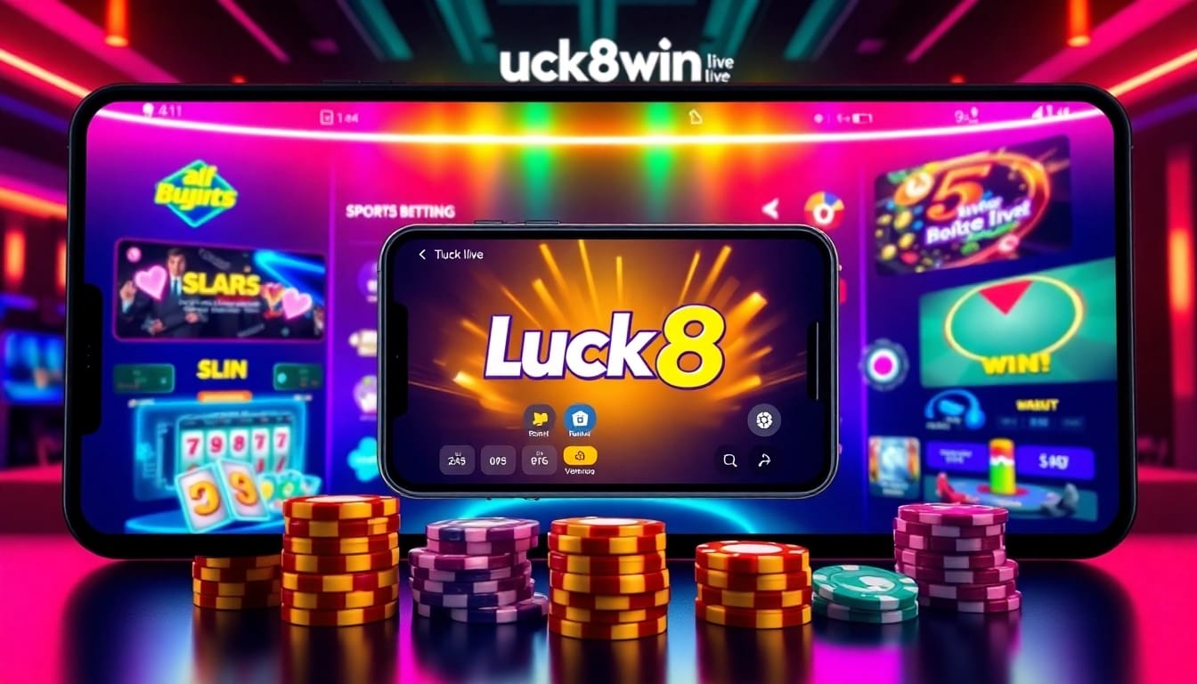 Experience online gaming at luck8win.live with a vibrant digital casino interface.