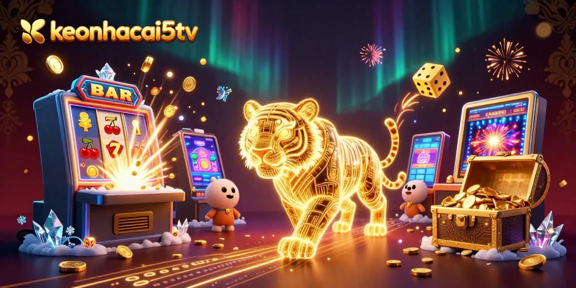 Experience thrilling wins at keonhacai5tv with an exciting casino landscape filled with vibrant imagery.