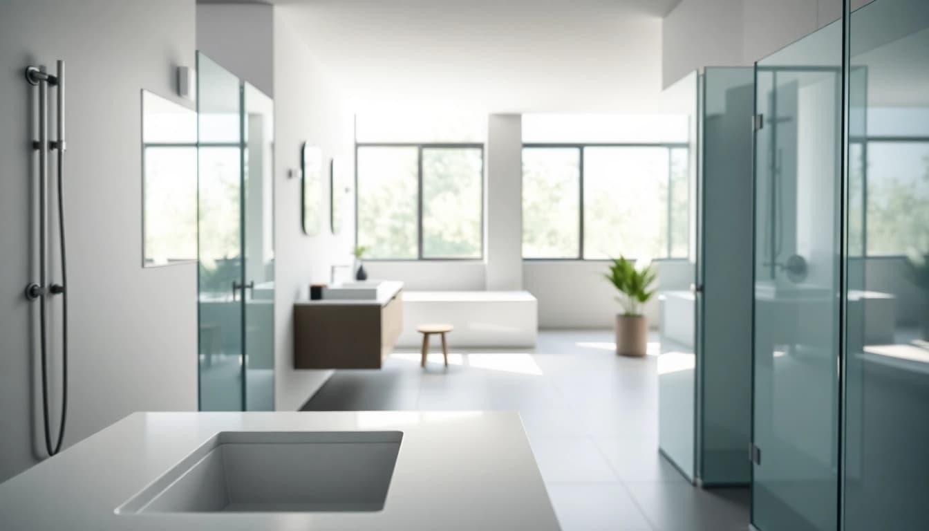 Entdecken Sie Produkte der sonni sanitär GmbH in einem modernen Badezimmer mit eleganten Designs.
