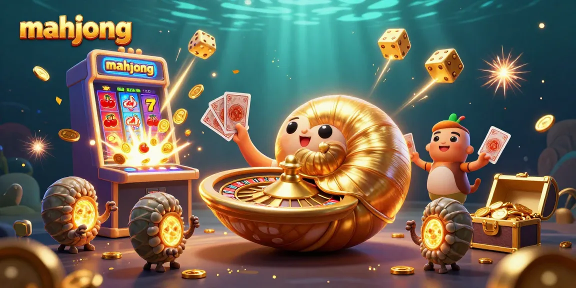 Experience vibrant mahjong action with a dynamic illustration showcasing a giant nautilus and exciting slot elements.