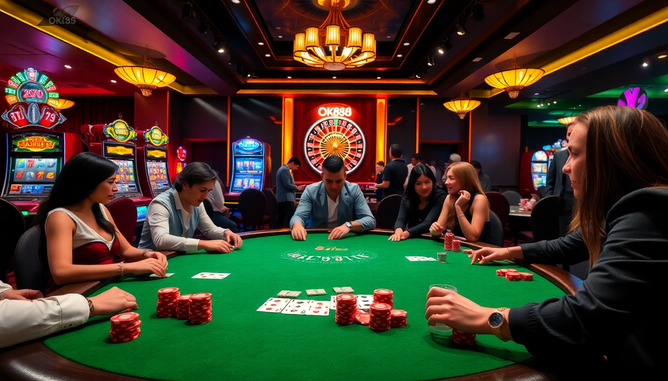 Experience thrilling casino action at ok88 with vibrant slot machines and engaging poker games.