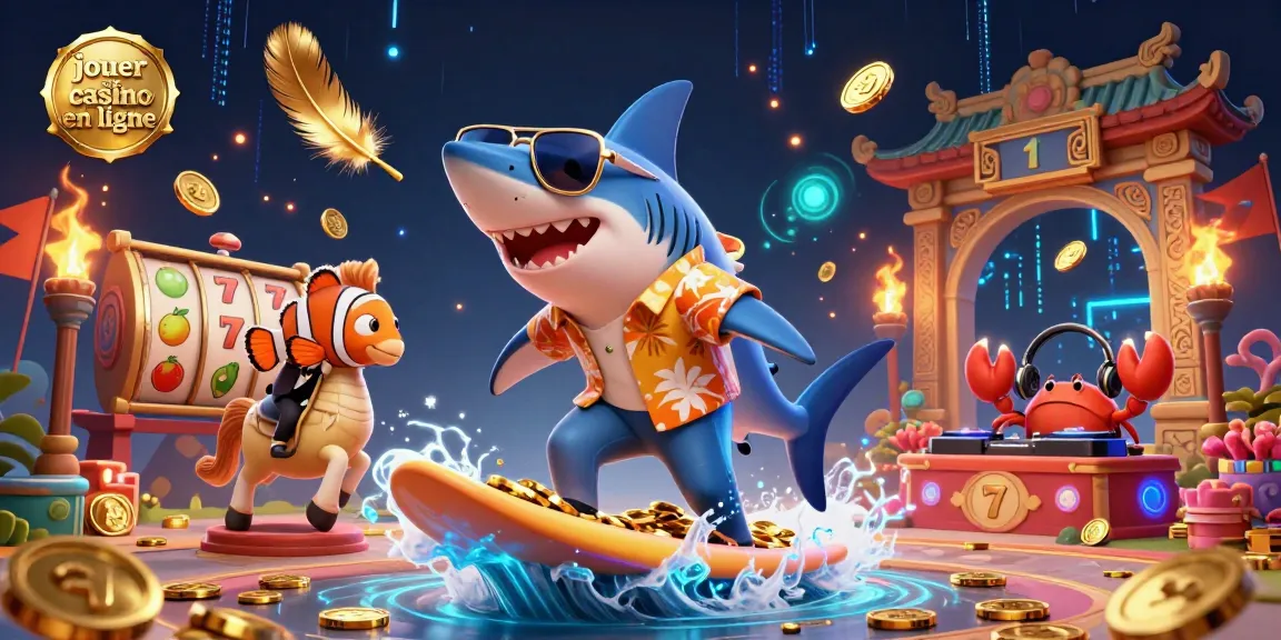 Profitez de l'excitation en jouant au casino en ligne avec cette illustration dynamique riche en éléments visuels.