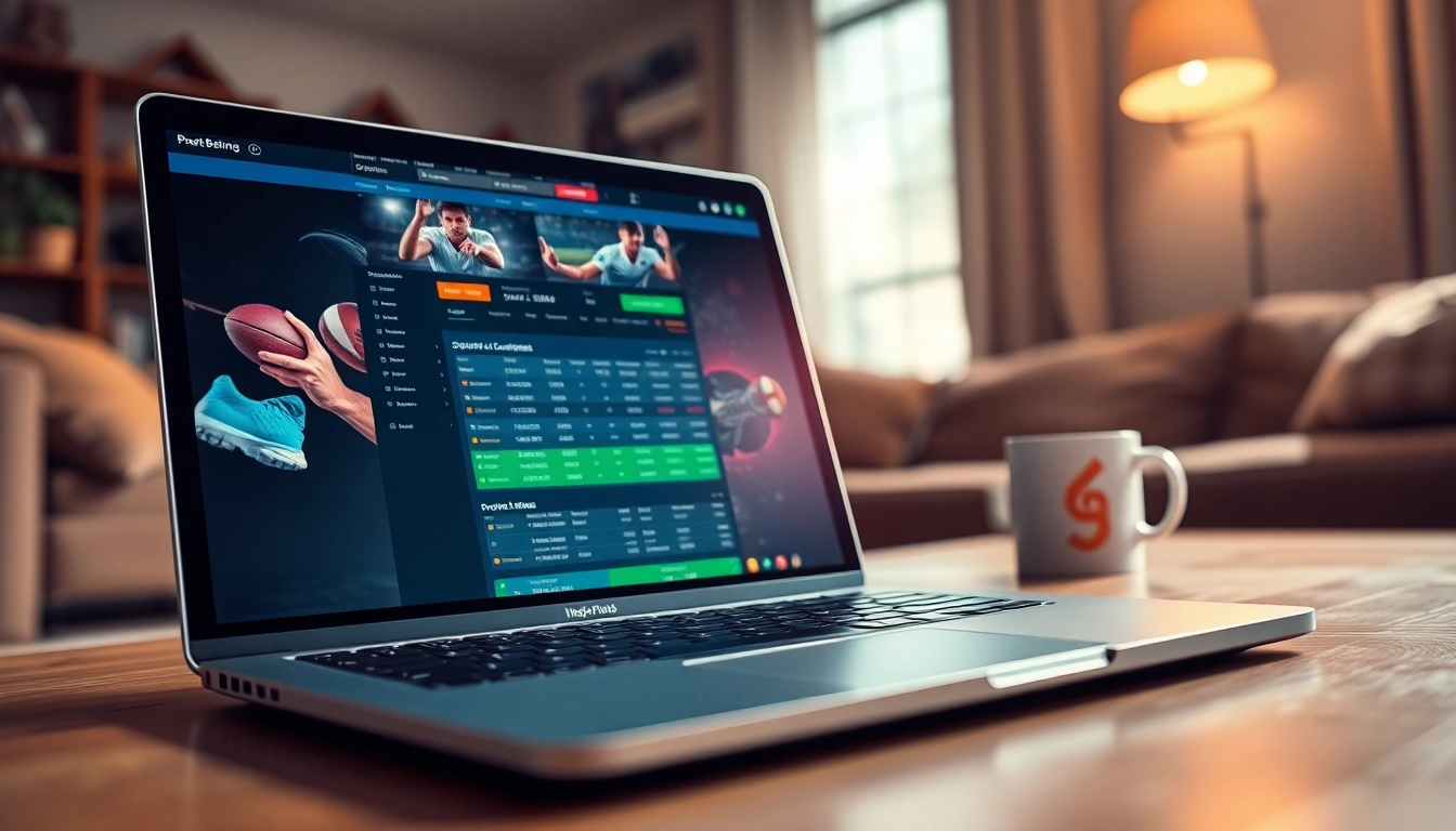 Engaging interface of online sportsbooks India on a laptop in a cozy setting.