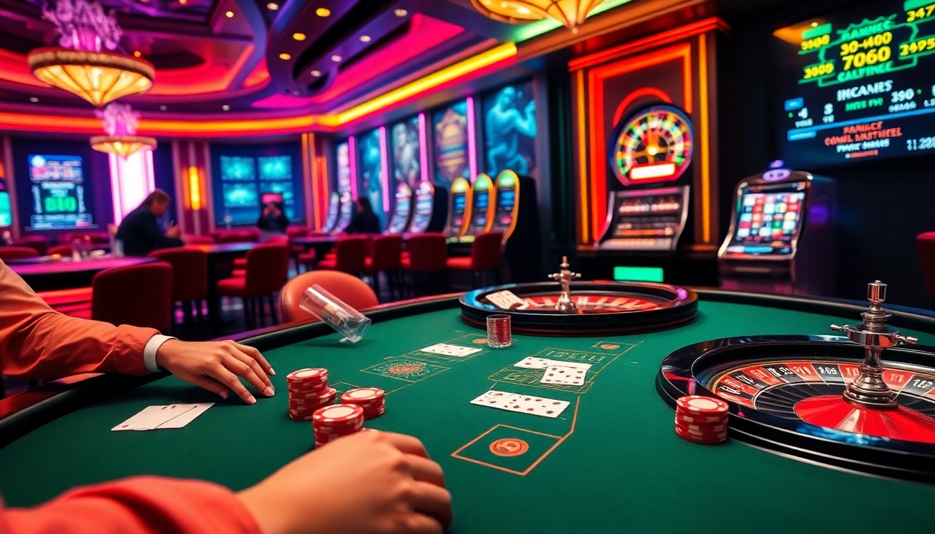 KPI4D gaming experience showcasing players at a blackjack table with dynamic casino ambiance.