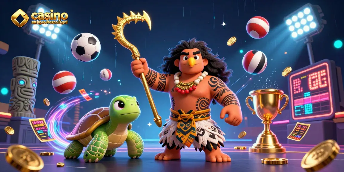 Découvrez le casino en ligne France légal avec une illustration dynamique riche en éléments de jeu.