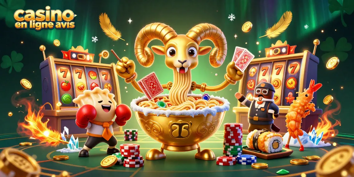 Évaluer les casinos en ligne avis avec un mural dynamique d'illustrations de casino captivantes.