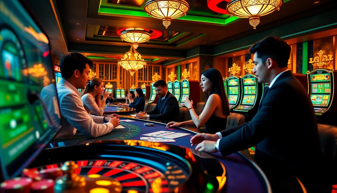 Action excitante sur les tables et machines à sous sur un site de casino en ligne, mettant en avant des expériences de jeu palpitantes.