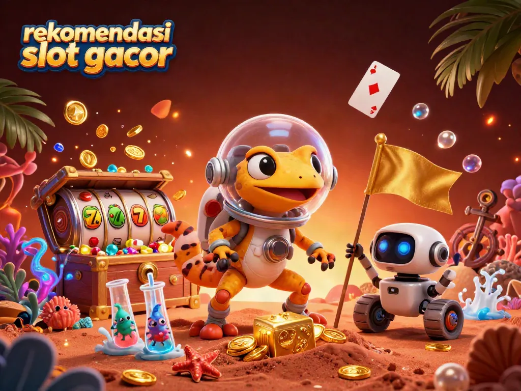 Slot88 memberikan rekomendasi slot gacor dengan simbol berwarna-warni dan jackpot besar di gambar kartun 3D.