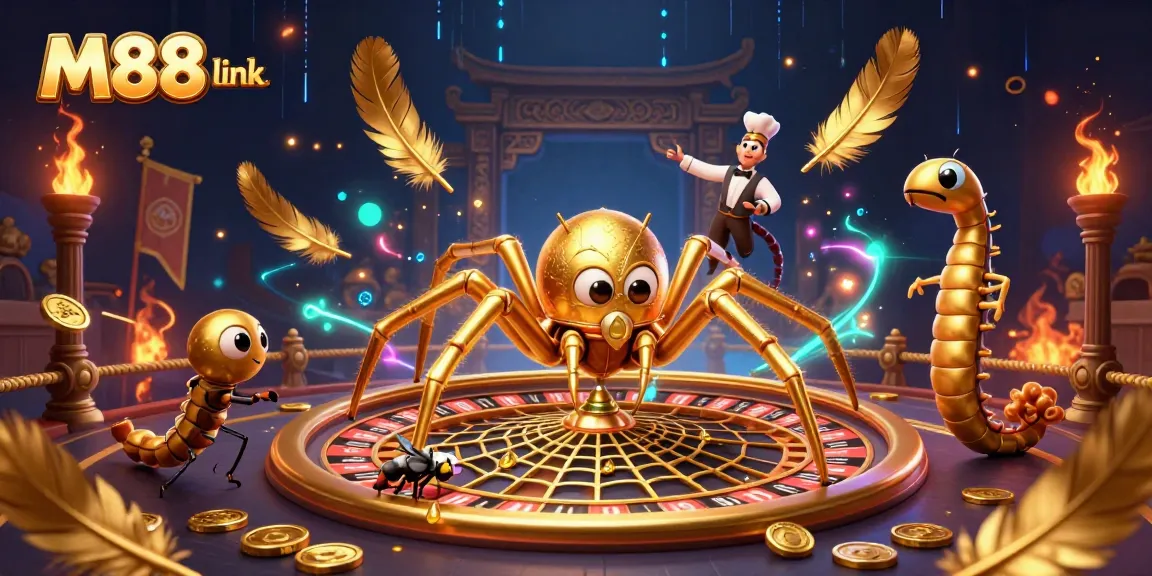 Engage with M88 link for exciting bets in a vibrant, animated casino environment.