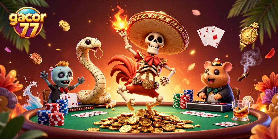 Gacor 77: Menangkan banyak koin di meja poker bersama karakter lucu dengan papan permainan yang ramai.