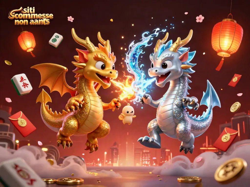 Siti di scommesse non AAMS: illustrazione cinematica di un drago con elementi di gioco vibranti e un'atmosfera avvolgente.