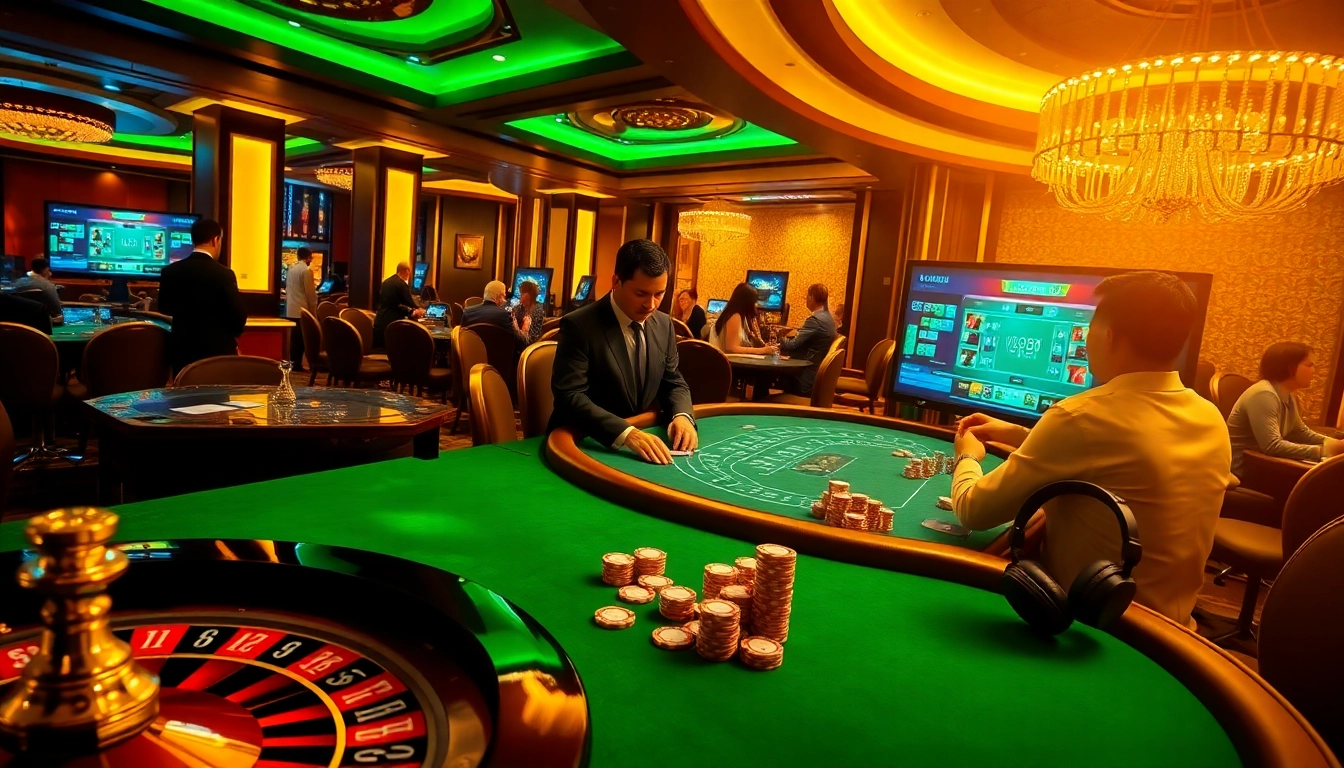 Experience thrilling gaming at MV88 casino with elegant tables and vibrant casino action.