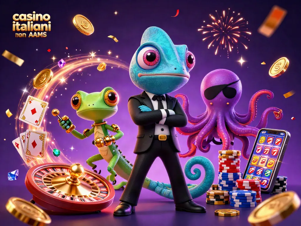 Gioca nei casino italiani non AAMS con opere d'arte in 3D che mostrano agenti e avventure al casinò.