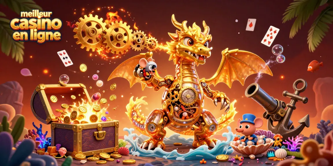 Explorez le meilleur casino en ligne avec une scène vibrante de jeux et de trésors