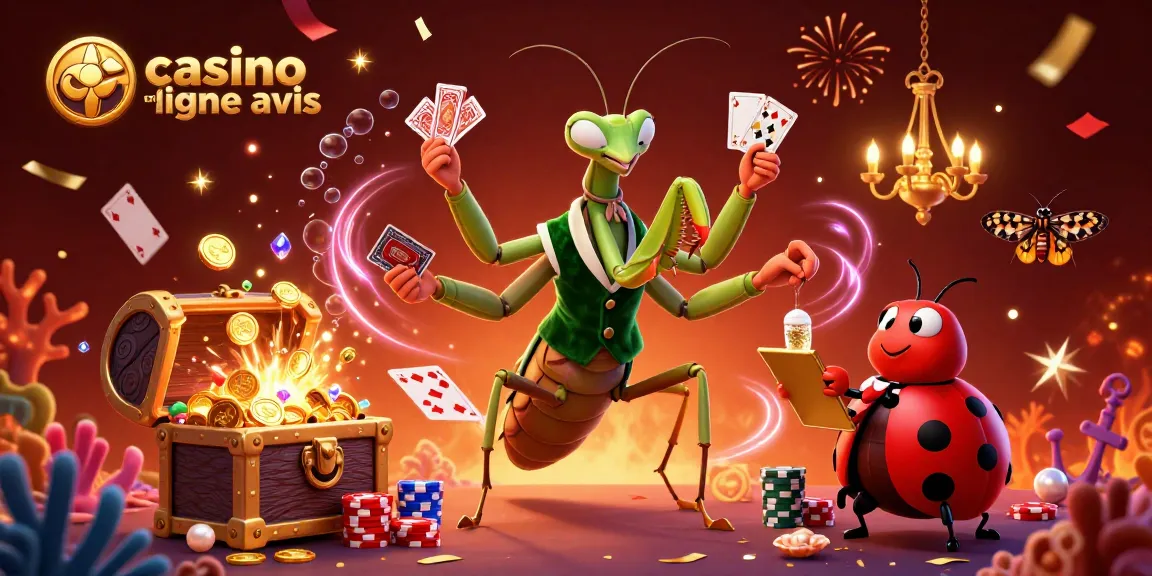 Examinez l'avis sur le casino en ligne avec une scène festive de jeu captivante.