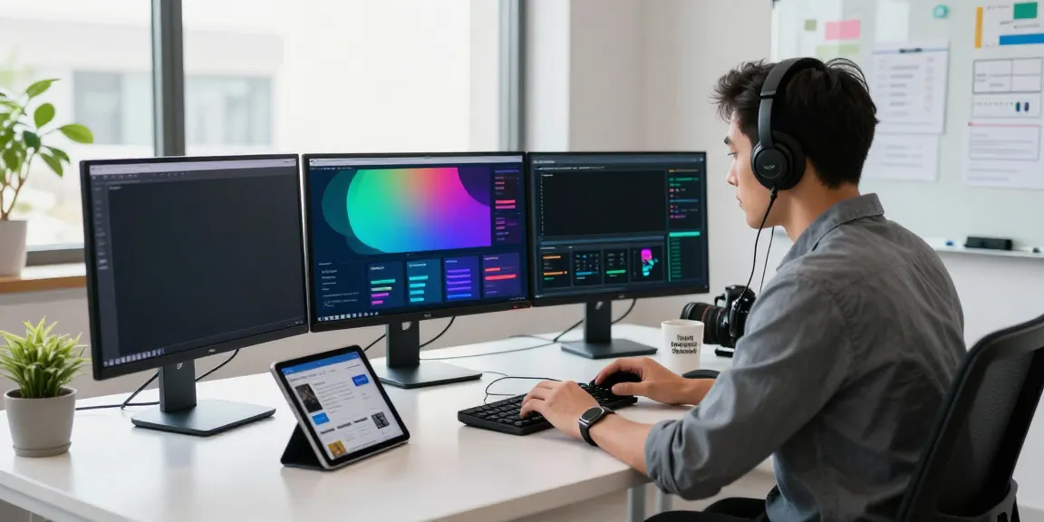 Digital marketer focused on instant indexing in a modern workspace.