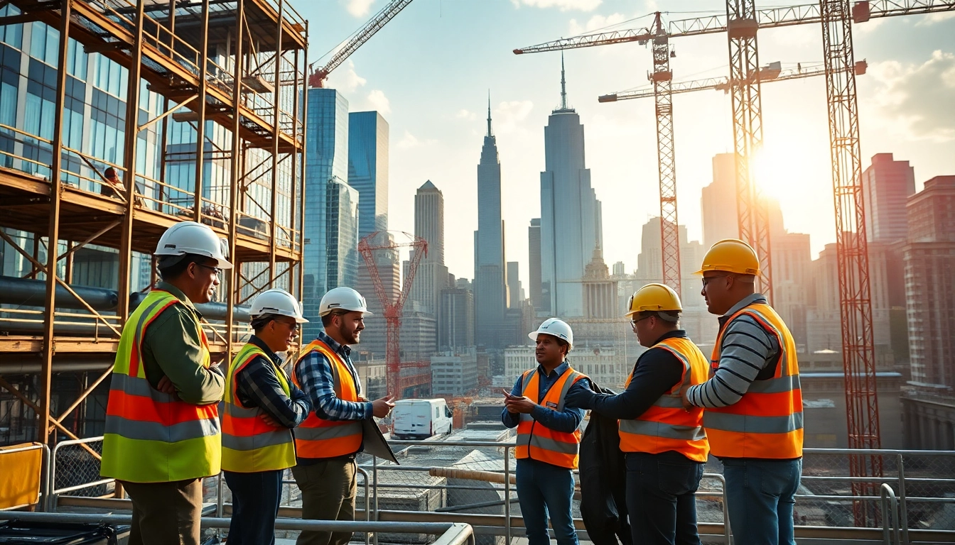 Highlighting New York City Commercial General Contractor team in action on an urban construction site.