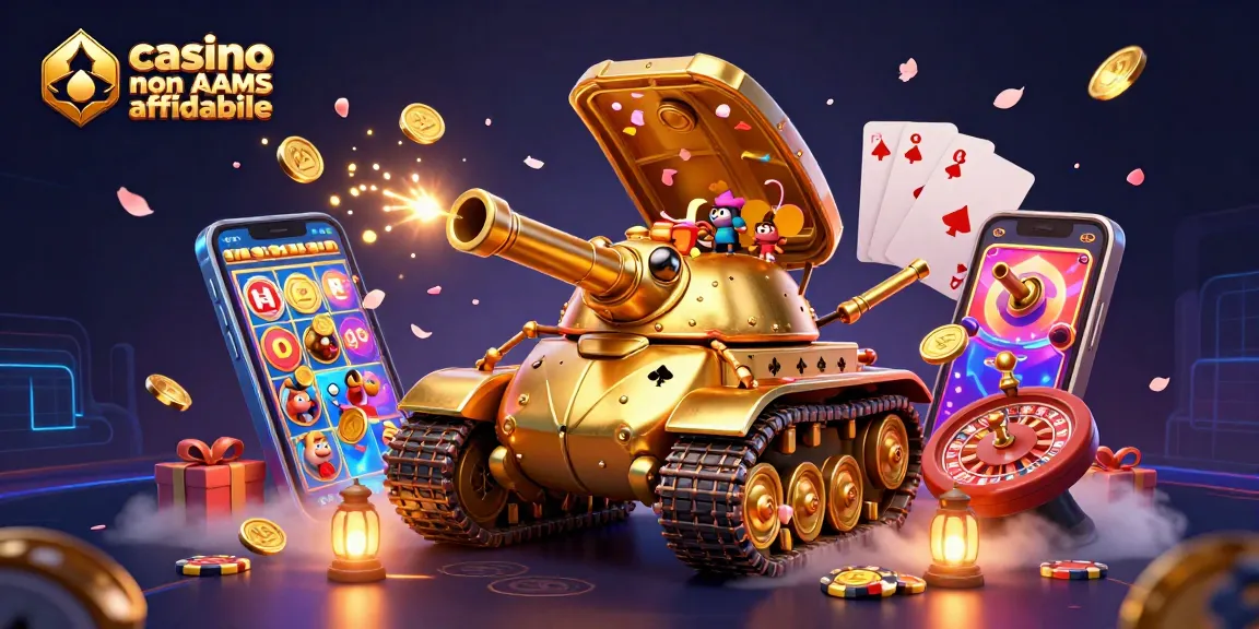 Scopri il casino non AAMS affidabile con un’immagine vivace di un tank che ospita un mini casinò.
