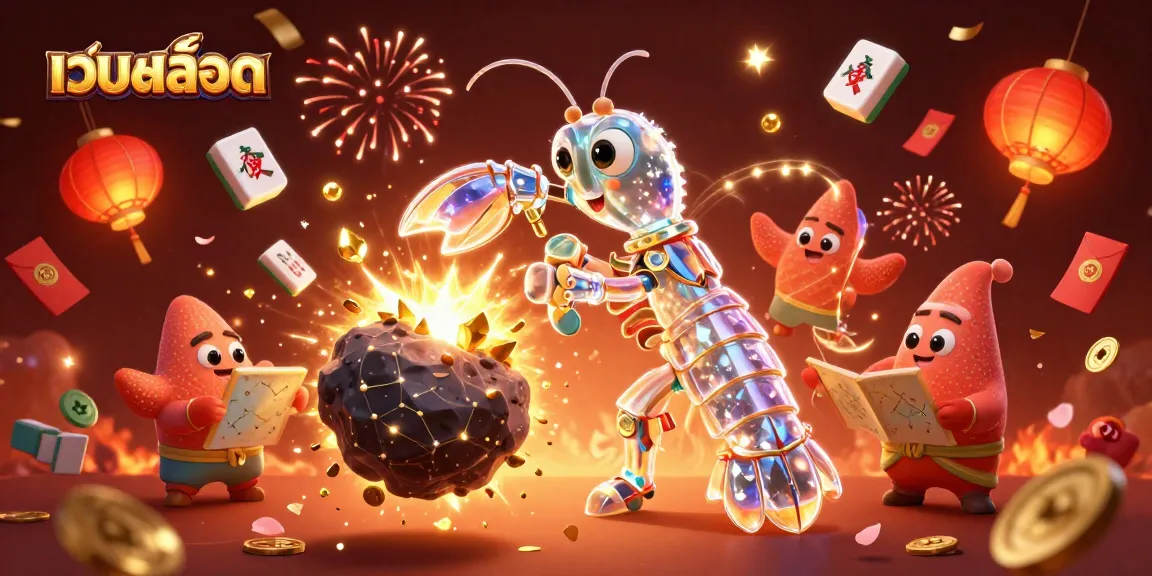 Experience the thrill of เว็บสล็อต with an explosive 3D illustration showcasing gameplay action.