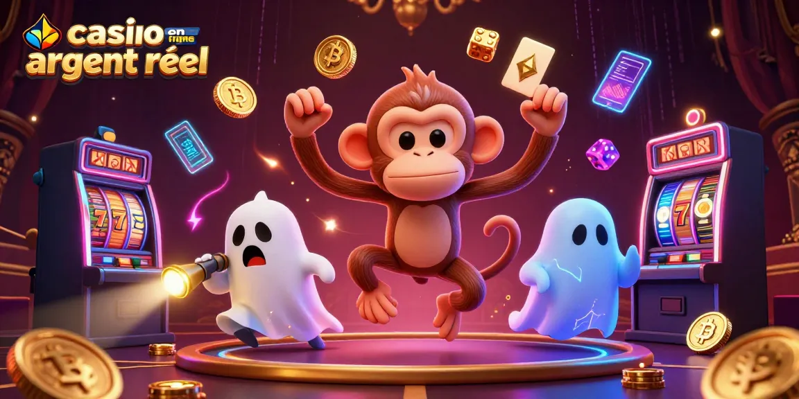 Une illustration 3D d'un casino en ligne argent réel avec des personnages animés captivants et des éléments dynamiques de jeux d'argent