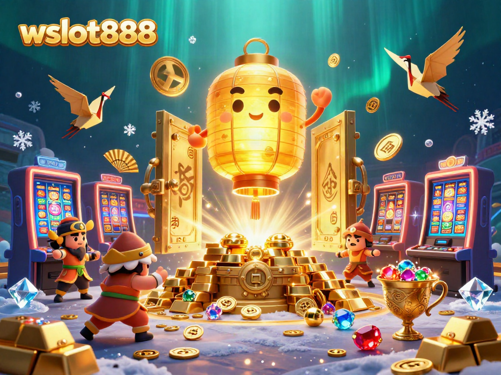 Menangkan jackpot dengan wslot888 menggunakan simbol keberuntungan dalam suasana kasino yang meriah.