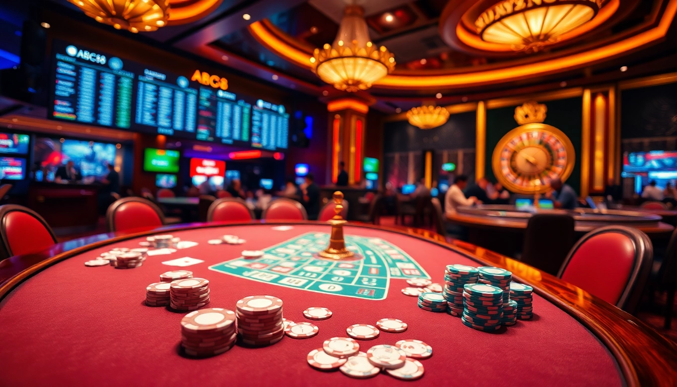 Engage in thrilling table games at ABC8's luxurious casino.
