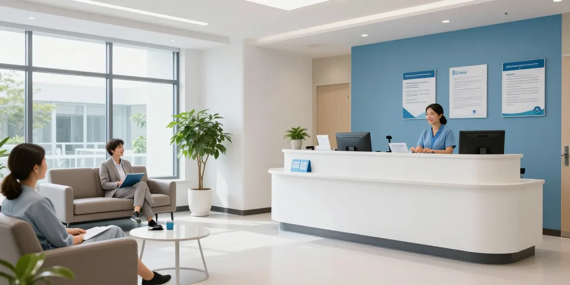 Married couples separate ACA plans in a healthcare setting, showcasing patient care and professional medical services in a welcoming clinic.
