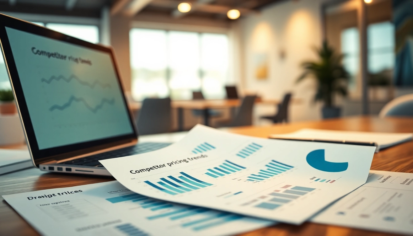 Analyze competitor pricing trends with strategic reports and graphs on a business desk
