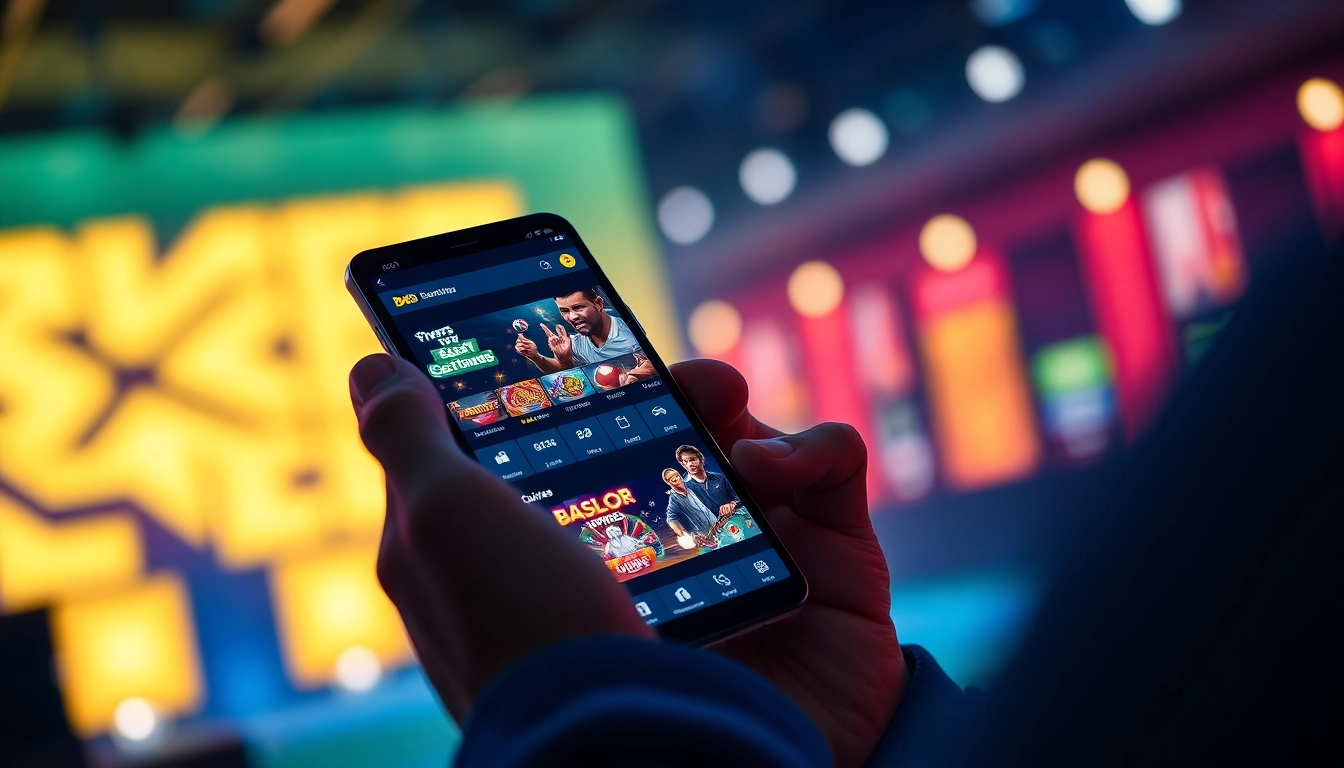 Engaging scene of a user enjoying BK860s.com online betting on a smartphone, showcasing various games and security features.