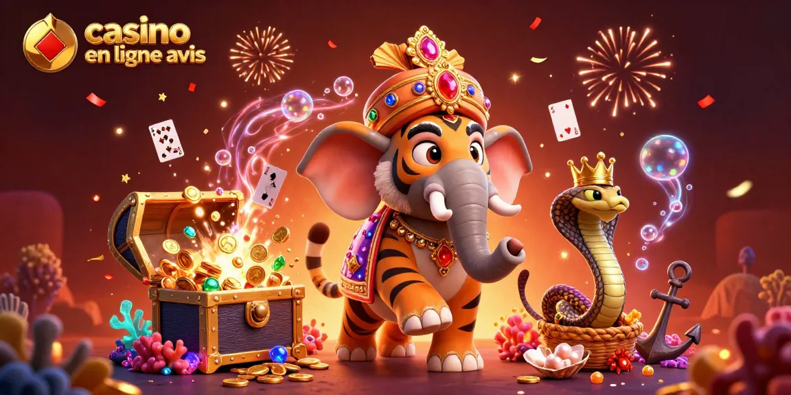 Casino en ligne avis : Plongez dans un monde de jeux avec un tigre maharaja et un éléphant enchanteur.