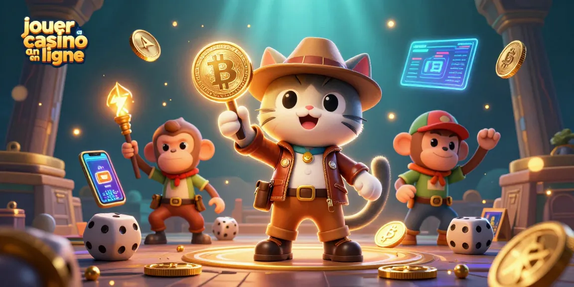 Jouer au casino en ligne avec un chat explorateur et un singe, entourés d'artefacts dorés.
