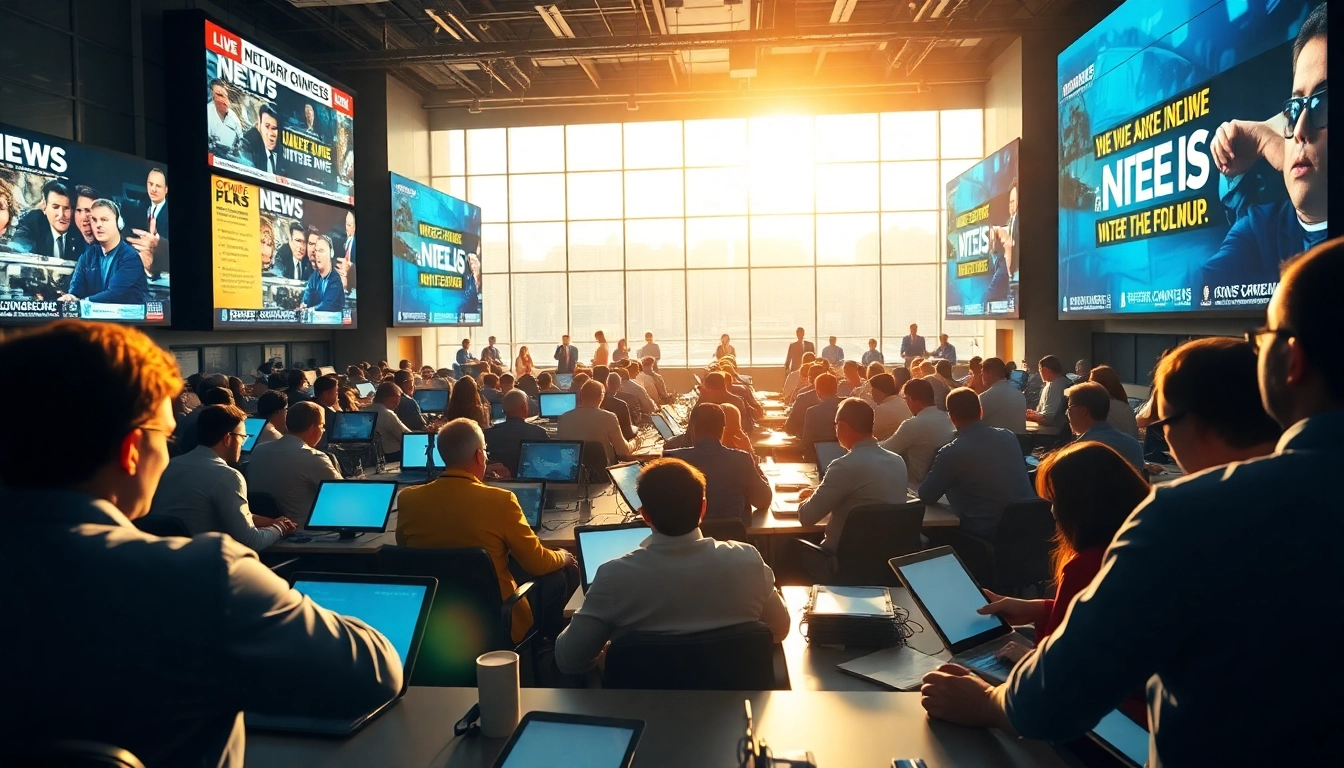 Newsroom at https://www.thedailynewsonline.com, showcasing journalists engaged in news reporting.