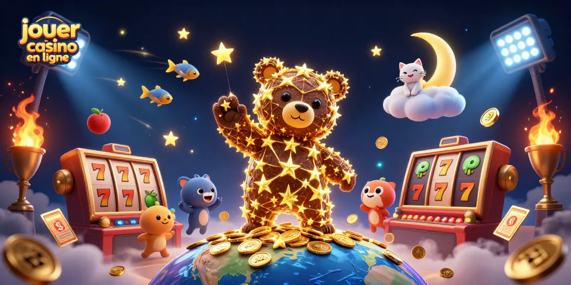 Vivez l'expérience de jouer au casino en ligne avec des étoiles et des pièces scintillantes captivantes.