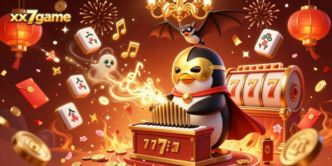 Experience the excitement of xx7game with a captivating casino-themed 3D illustration showcasing vibrant characters and magical elements.