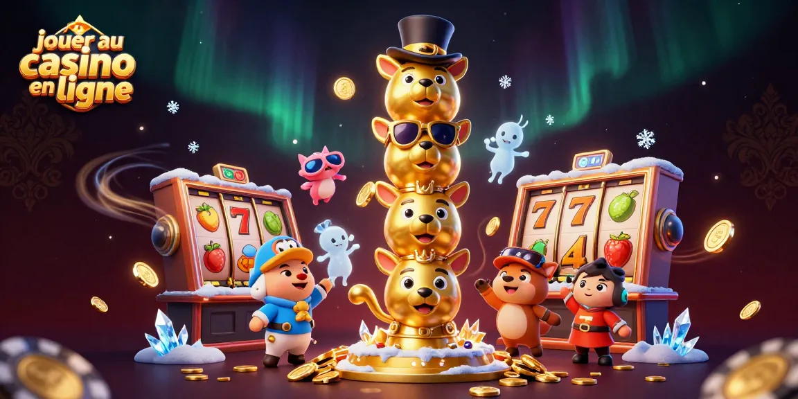 jouer au casino en ligne avec une machine à sous et un totem en or en 3D