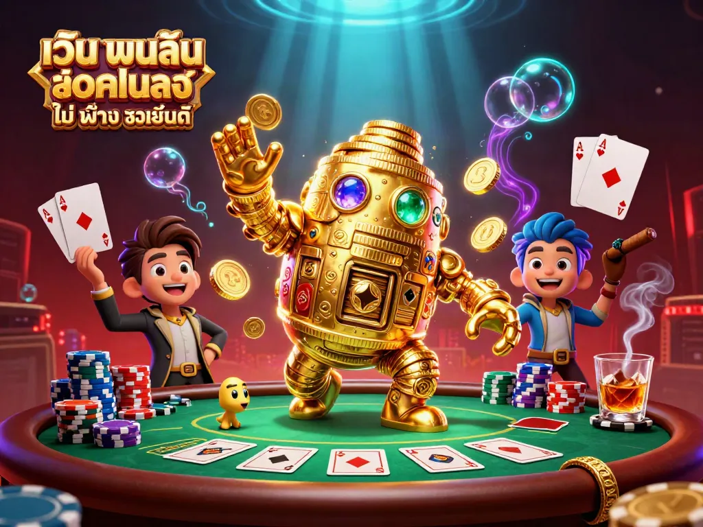 เล่น เว็บ พนัน ออนไลน์ เว็บ ตรง ไม่ ผ่าน เอเย่นต์ พร้อมโป๊กเกอร์และชิปหลากสีในภาพสีสันสดใส