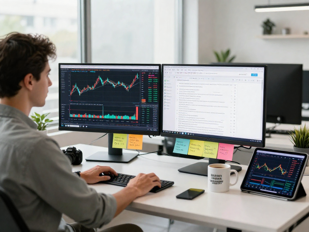 在交易分析工作区,使用tradingview实时图表进行市场分析。