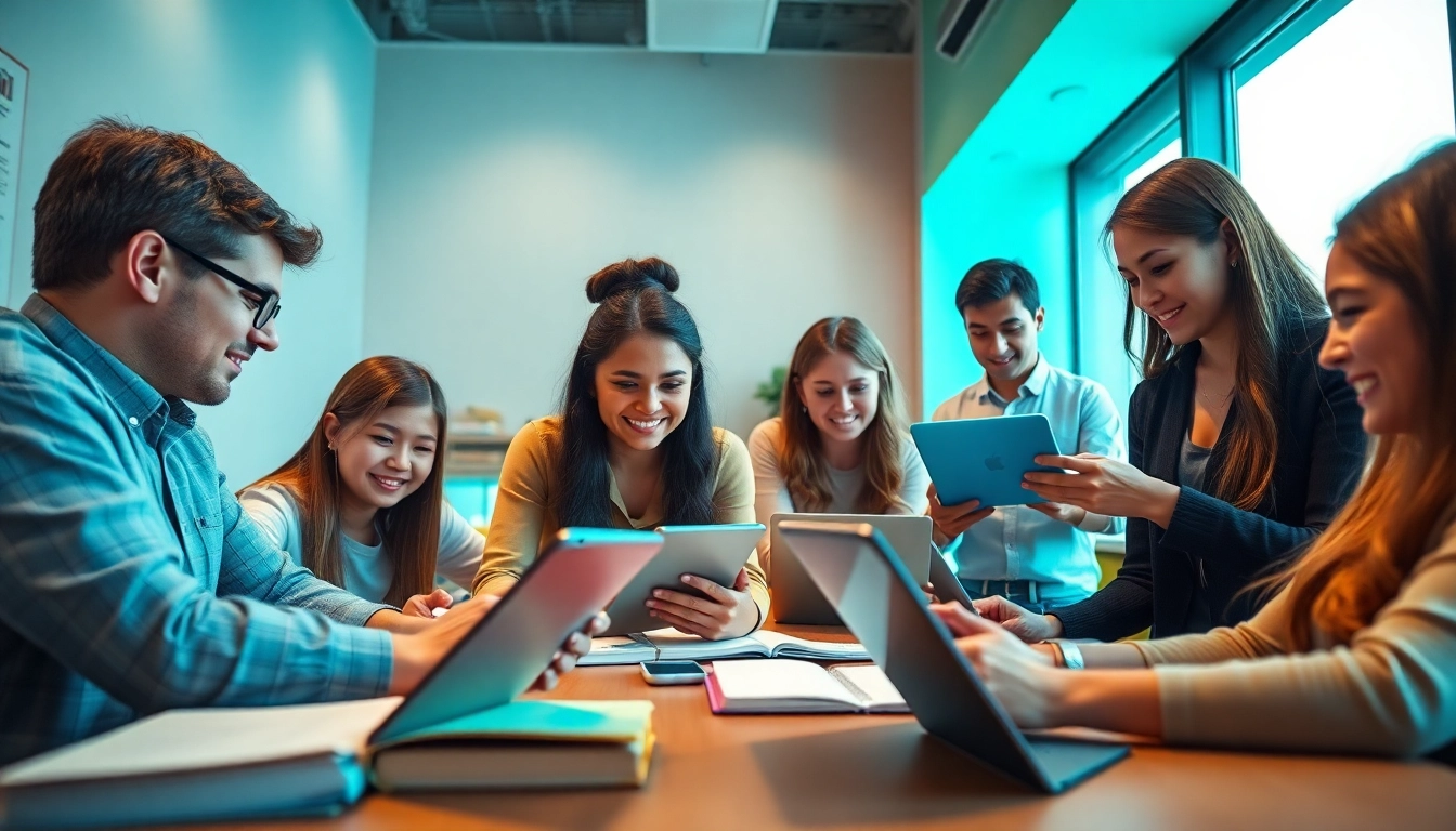 Youdao's innovative educational tools in a vibrant learning environment with students collaborating.