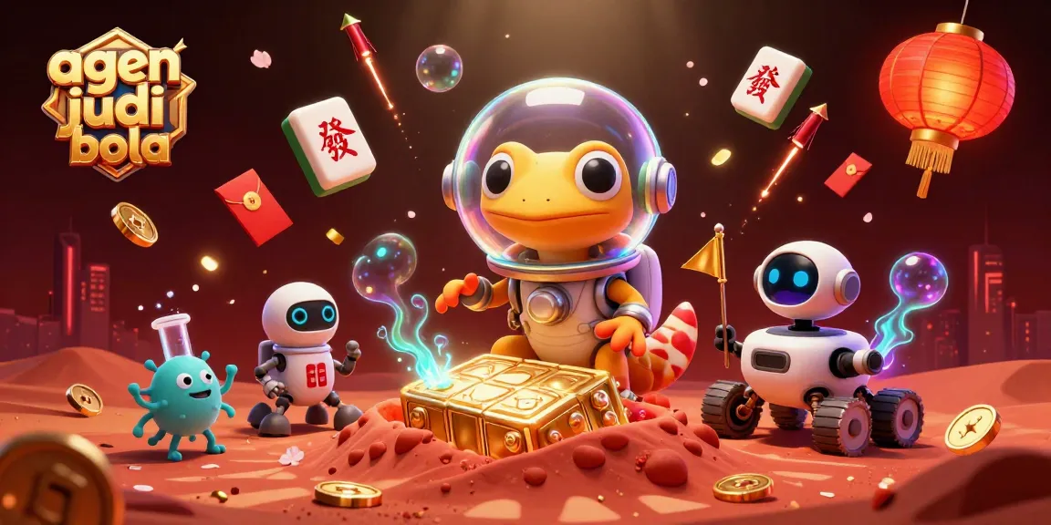 Place your bets with agen judi bola in a vibrant Martian casino scene filled with excitement.