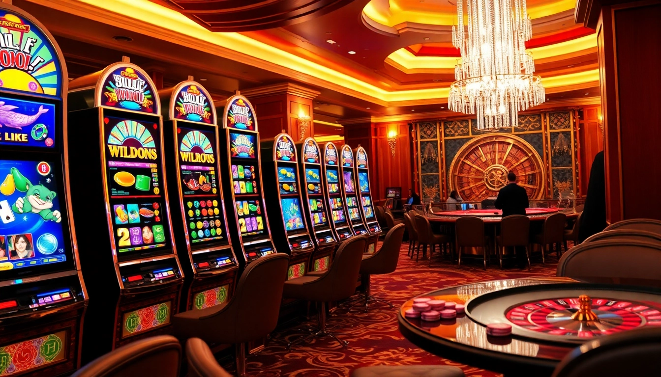 Players enjoying an exciting slot pragmatic play game in a luxurious casino setting.