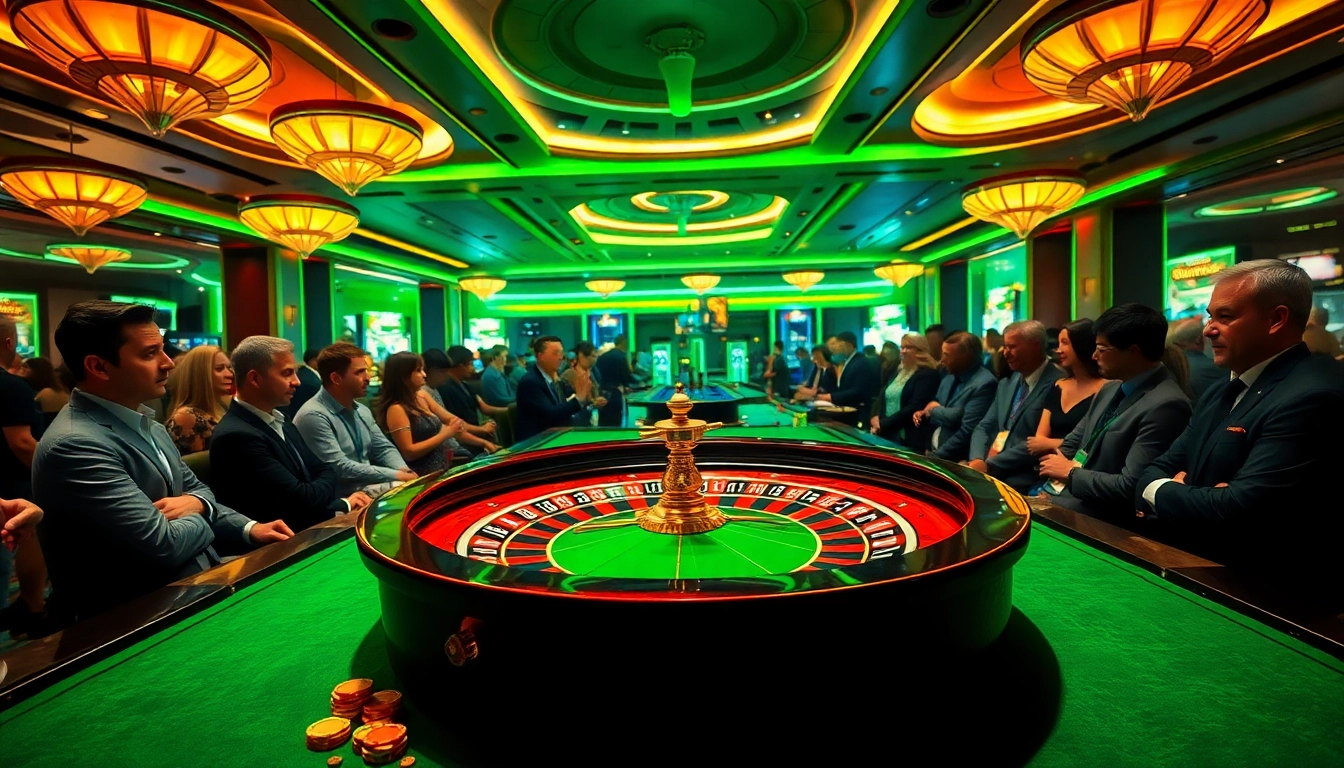Permainan situs toto di meja roulette dengan pemain yang bersemangat.