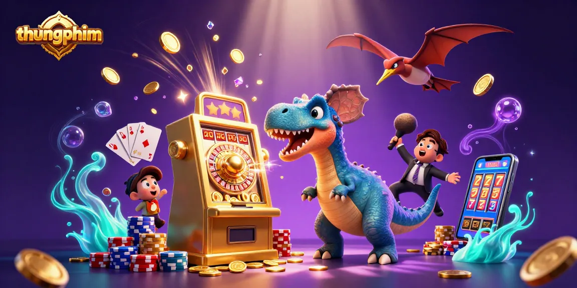 thungphim slot machine illustration, pachycephalosaurus winning coins in a dynamic casino scene