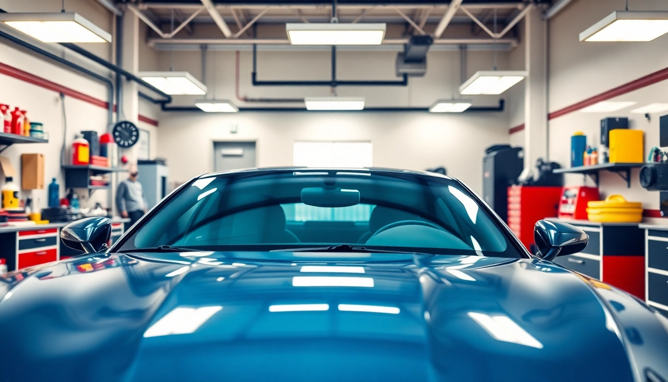 Experience top-notch auto detailing Cleveland TN with a meticulous car presentation in a vibrant workspace.