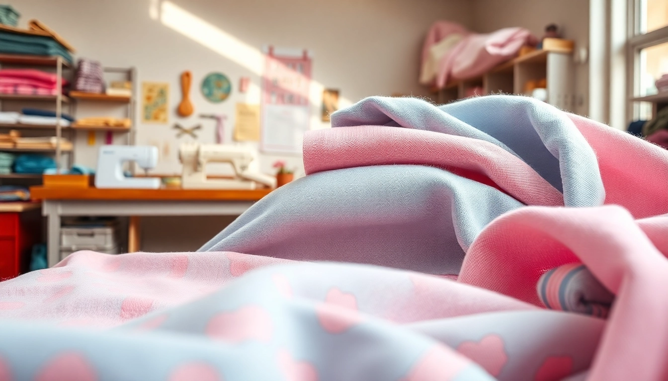 Wafelstof met kleurrijke patronen zichtbaar in een textielatelier, perfect voor creatieve projecten.