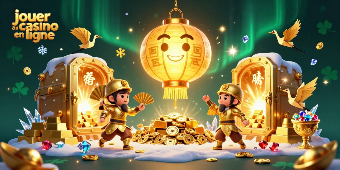 Jouez au casino en ligne avec l'esprit lantern géant illuminé flottant au-dessus d'un casino animé